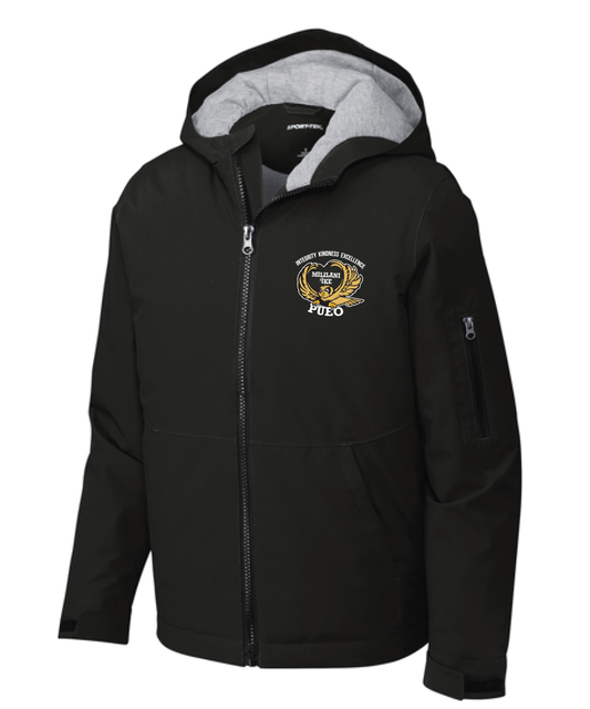 'Ike School Unisex Zipper Rain Jacket, Embroidered