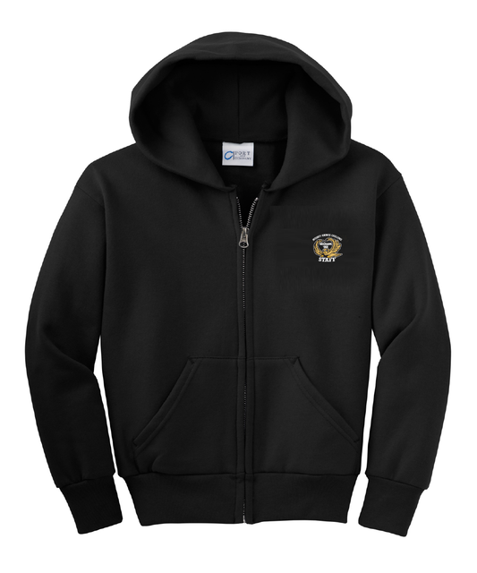 'Ike STAFF School Unisex Zipper Hoodie, Embroidered